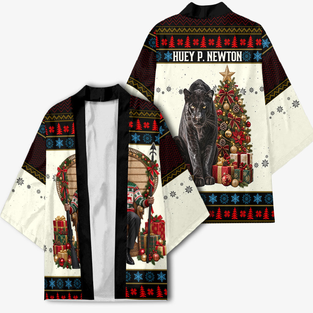 Huey P. Newton Black Panther Christmas Kimono Black History Iconic Leader Ugly Holiday
