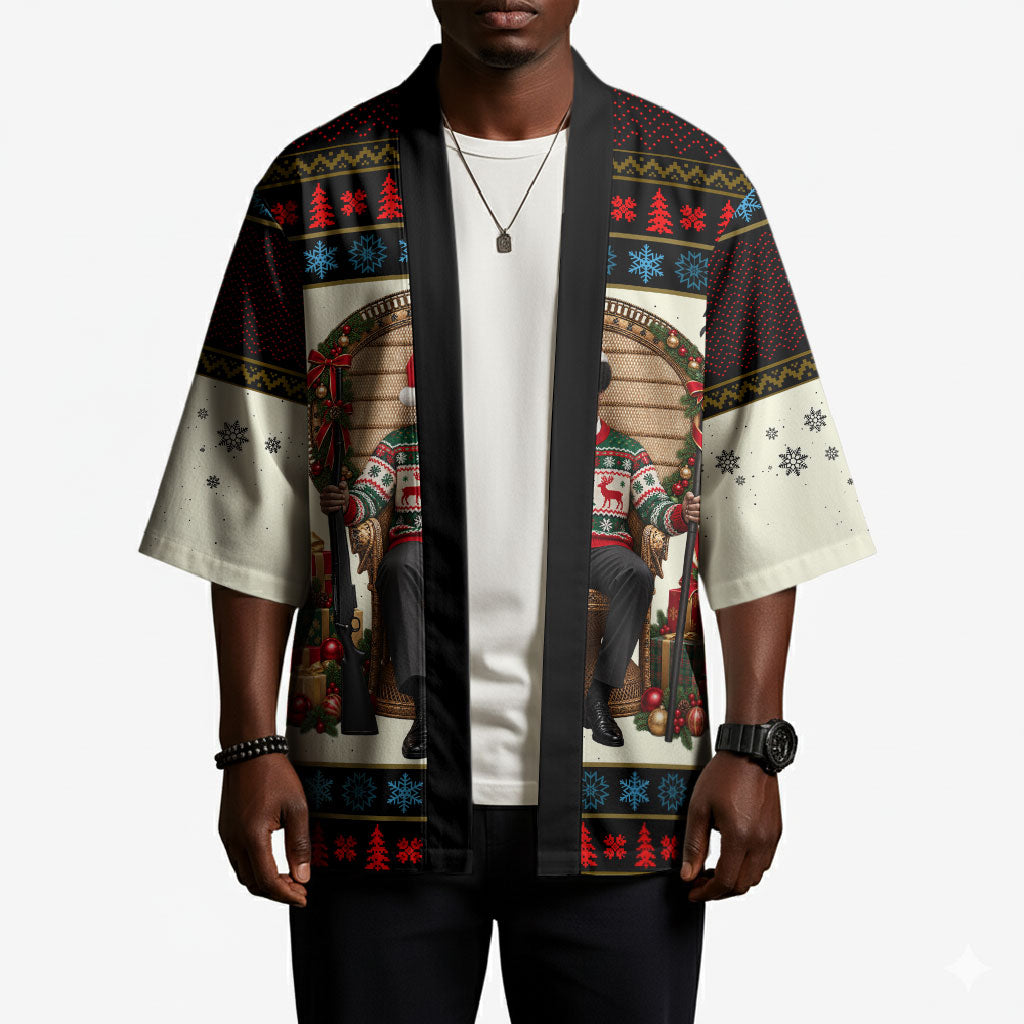 Huey P. Newton Black Panther Christmas Kimono Black History Iconic Leader Ugly Holiday
