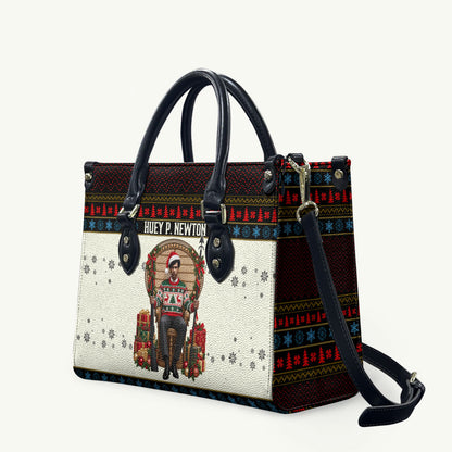 Huey P. Newton Black Panther Christmas Leather Bag Black History Iconic Leader Ugly Holiday