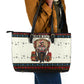 Huey P. Newton Black Panther Christmas Leather Tote Bag Black History Iconic Leader Ugly Holiday