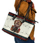 Huey P. Newton Black Panther Christmas Leather Tote Bag Black History Iconic Leader Ugly Holiday