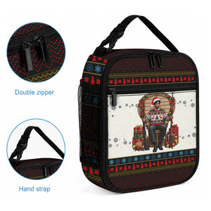 Huey P. Newton Black Panther Christmas Lunch Bag Black History Iconic Leader Ugly Holiday