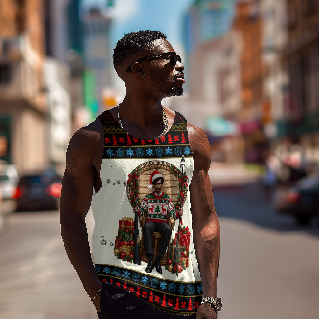 Huey P. Newton Black Panther Christmas Men Tank Top Black History Iconic Leader Ugly Holiday