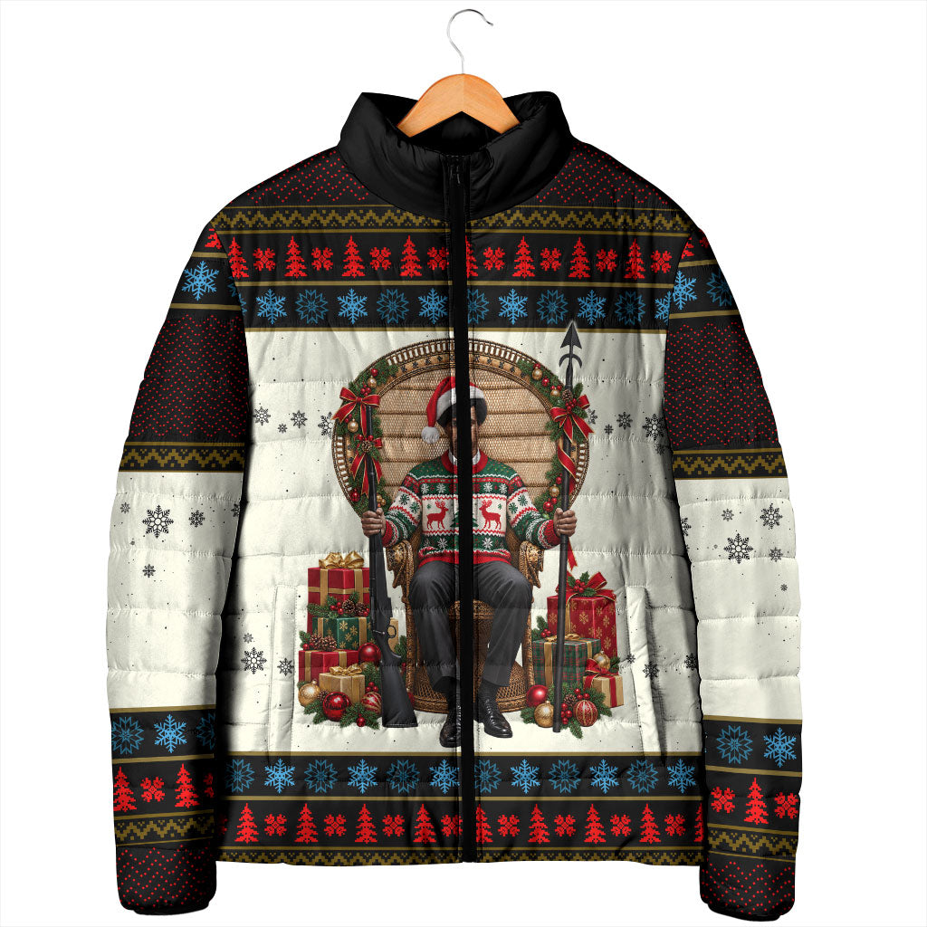 Huey P. Newton Black Panther Christmas Padded Jacket Black History Iconic Leader Ugly Holiday
