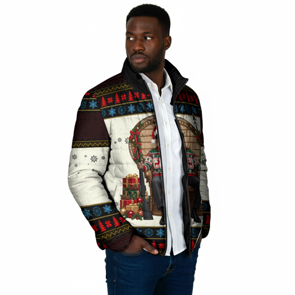Huey P. Newton Black Panther Christmas Padded Jacket Black History Iconic Leader Ugly Holiday