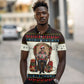 Huey P. Newton Black Panther Christmas Polo Shirt Black History Iconic Leader Ugly Holiday