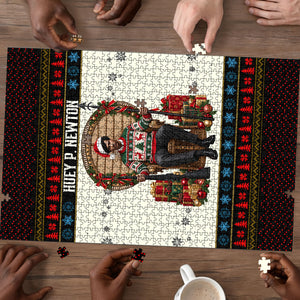 Huey P. Newton Black Panther Christmas Puzzle Black History Iconic Leader Ugly Holiday