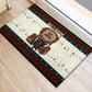 Huey P. Newton Black Panther Christmas Rubber Doormat Black History Iconic Leader Ugly Holiday