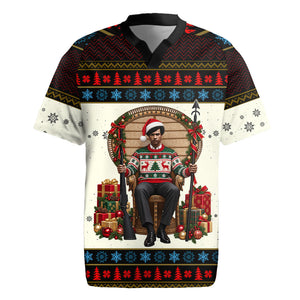 Huey P. Newton Black Panther Christmas Rugby Jersey Black History Iconic Leader Ugly Holiday