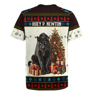 Huey P. Newton Black Panther Christmas Rugby Jersey Black History Iconic Leader Ugly Holiday