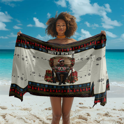 Huey P. Newton Black Panther Christmas Sarong Black History Iconic Leader Ugly Holiday