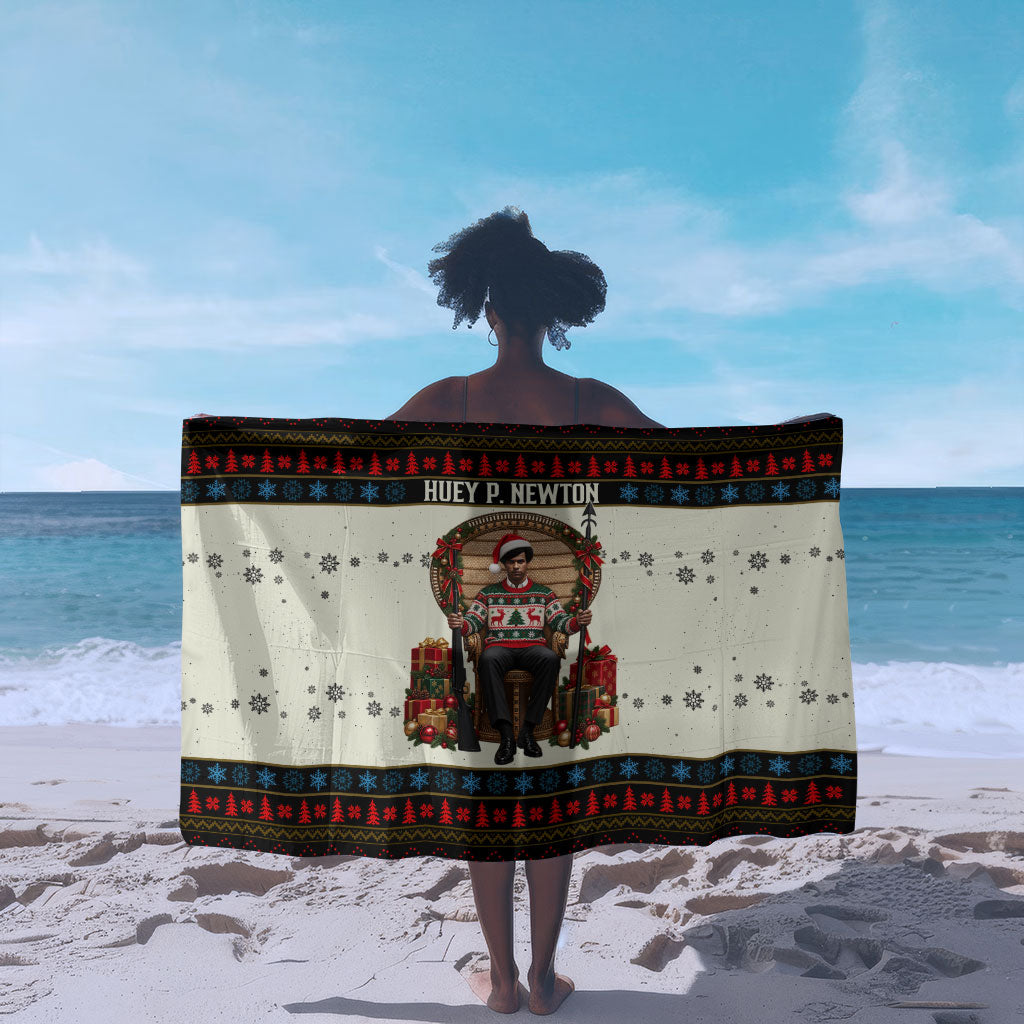 Huey P. Newton Black Panther Christmas Sarong Black History Iconic Leader Ugly Holiday