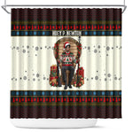 Huey P. Newton Black Panther Christmas Shower Curtain Black History Iconic Leader Ugly Holiday