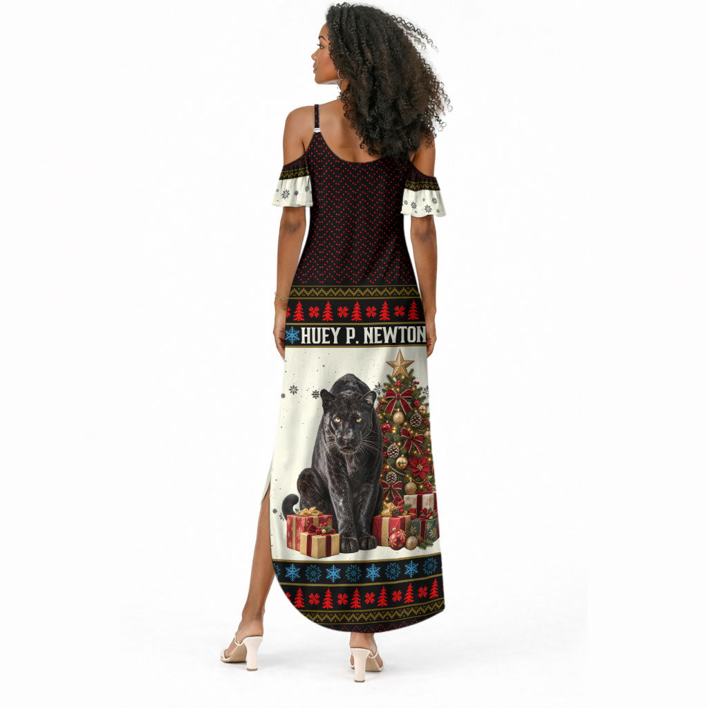 Huey P. Newton Black Panther Christmas Summer Maxi Dress Black History Iconic Leader Ugly Holiday