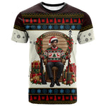 Huey P. Newton Black Panther Christmas T shirt Black History Iconic Leader Ugly Holiday