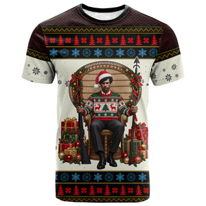 Huey P. Newton Black Panther Christmas T shirt Black History Iconic Leader Ugly Holiday