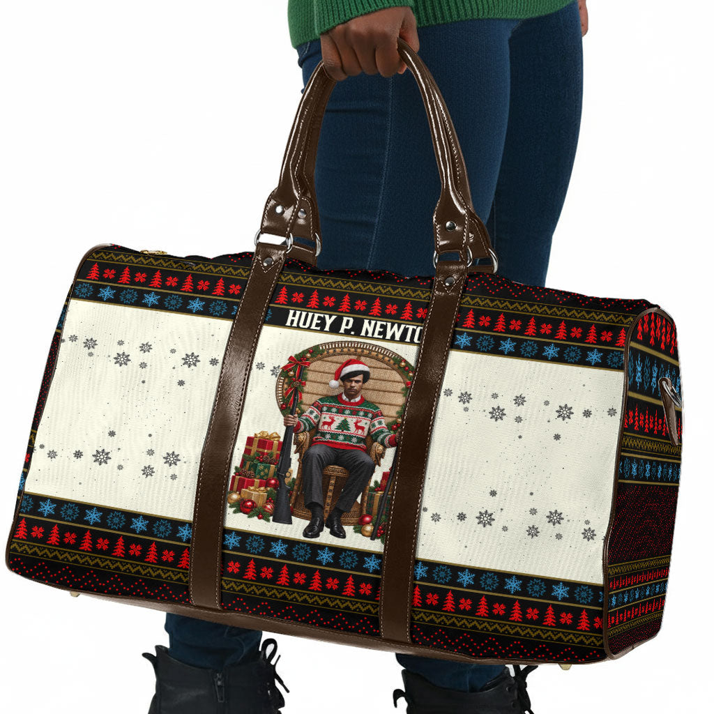Huey P. Newton Black Panther Christmas Travel Bag Black History Iconic Leader Ugly Holiday