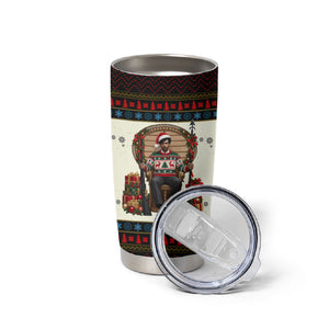 Huey P. Newton Black Panther Christmas Tumbler Cup Black History Iconic Leader Ugly Holiday