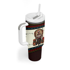 Huey P. Newton Black Panther Christmas Tumbler With Handle Black History Iconic Leader Ugly Holiday