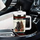 Huey P. Newton Black Panther Christmas Tumbler With Handle Black History Iconic Leader Ugly Holiday