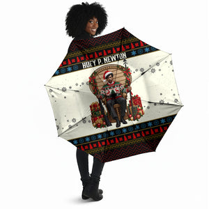 Huey P. Newton Black Panther Christmas Umbrella Black History Iconic Leader Ugly Holiday