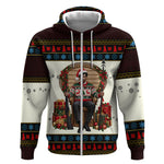 Huey P. Newton Black Panther Christmas Zip Hoodie Black History Iconic Leader Ugly Holiday