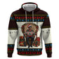 Huey P. Newton Black Panther Christmas Zip Hoodie Black History Iconic Leader Ugly Holiday