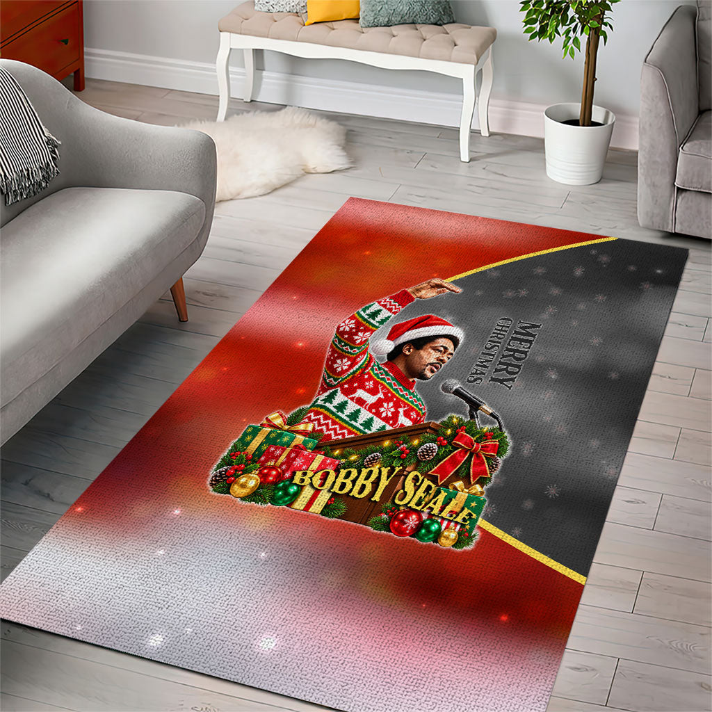 Bobby Seale Merry Christmas Area Rug Civil Rights Activist Festive Winter Holiday Art