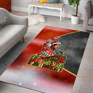 Bobby Seale Merry Christmas Area Rug Civil Rights Activist Festive Winter Holiday Art