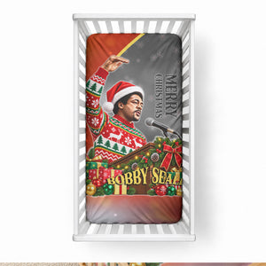 Bobby Seale Merry Christmas Baby Bed Cover Civil Rights Activist Festive Winter Holiday Art