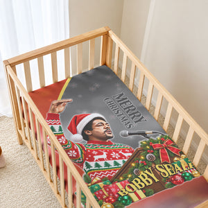 Bobby Seale Merry Christmas Baby Bed Cover Civil Rights Activist Festive Winter Holiday Art