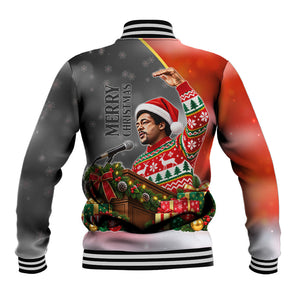 Bobby Seale Merry Christmas Baseball Jacket Civil Rights Activist Festive Winter Holiday Art