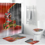Bobby Seale Merry Christmas Bathroom Set Civil Rights Activist Festive Winter Holiday Art