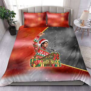 Bobby Seale Merry Christmas Bedding Set Civil Rights Activist Festive Winter Holiday Art