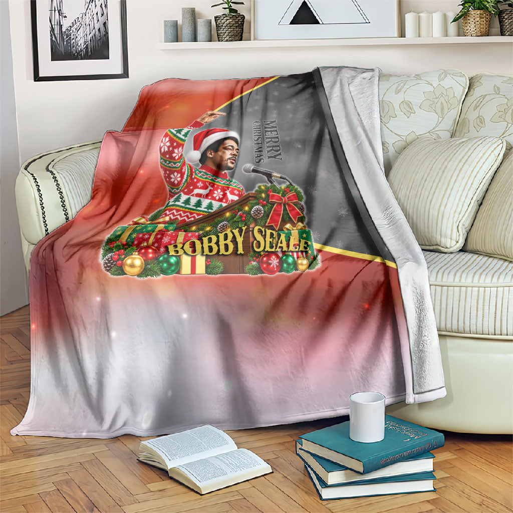 Bobby Seale Merry Christmas Blanket Civil Rights Activist Festive Winter Holiday Art