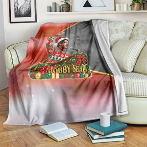 Bobby Seale Merry Christmas Blanket Civil Rights Activist Festive Winter Holiday Art