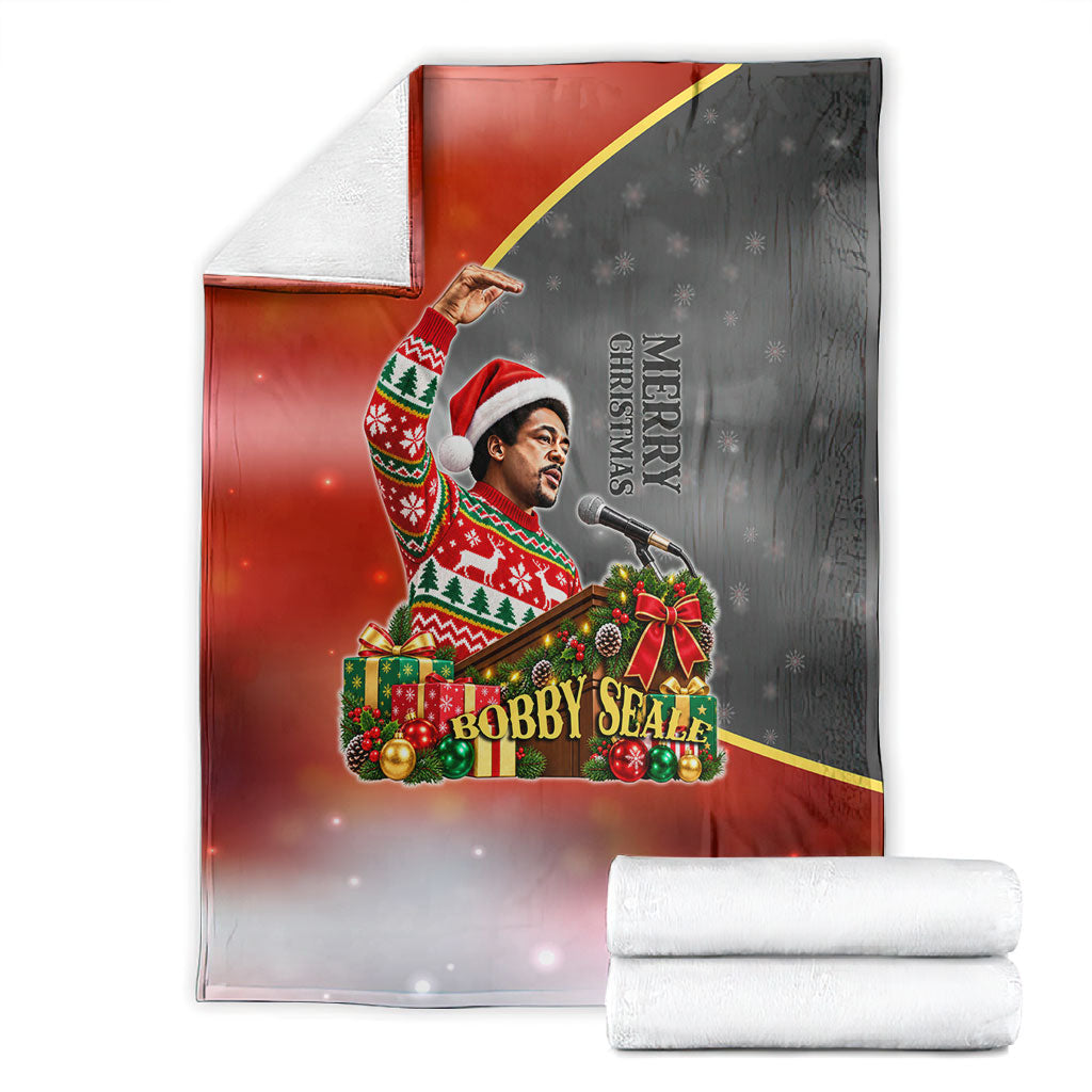 Bobby Seale Merry Christmas Blanket Civil Rights Activist Festive Winter Holiday Art