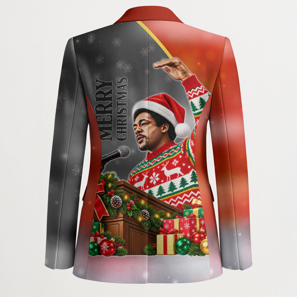 Bobby Seale Merry Christmas Blazer Civil Rights Activist Festive Winter Holiday Art