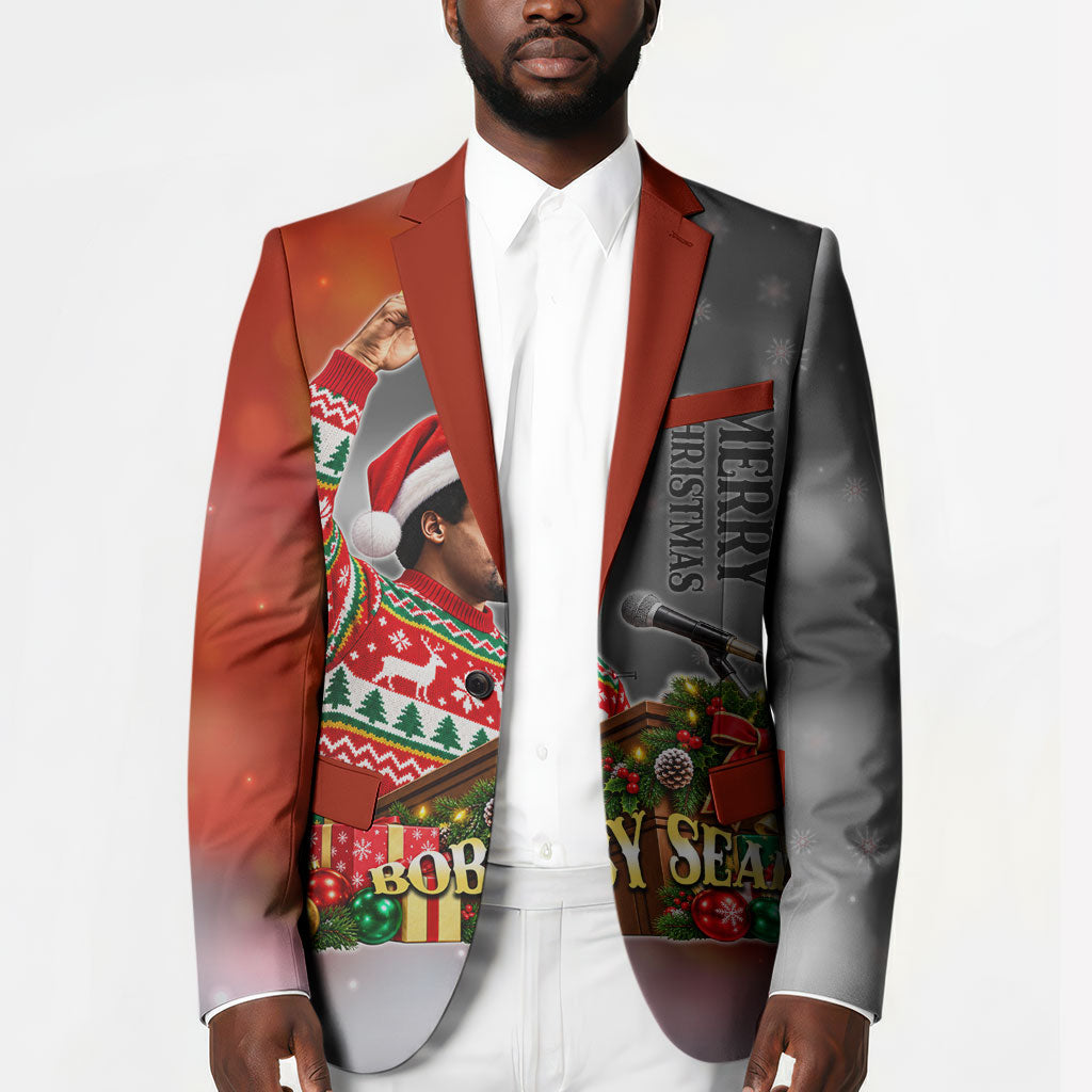 Bobby Seale Merry Christmas Blazer Civil Rights Activist Festive Winter Holiday Art