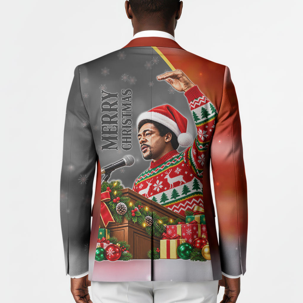Bobby Seale Merry Christmas Blazer Civil Rights Activist Festive Winter Holiday Art