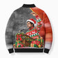 Bobby Seale Merry Christmas Bomber Puffer Jacket Civil Rights Activist Festive Winter Holiday Art