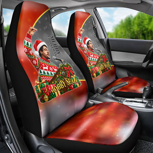 Bobby Seale Merry Christmas Car Seat Cover Civil Rights Activist Festive Winter Holiday Art