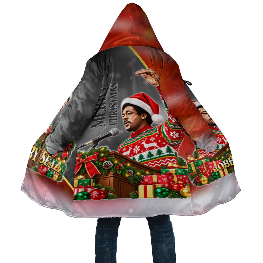 Bobby Seale Merry Christmas Cloak Civil Rights Activist Festive Winter Holiday Art