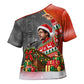 Bobby Seale Merry Christmas Cross Shoulder Shirt Civil Rights Activist Festive Winter Holiday Art