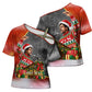 Bobby Seale Merry Christmas Cross Shoulder Shirt Civil Rights Activist Festive Winter Holiday Art