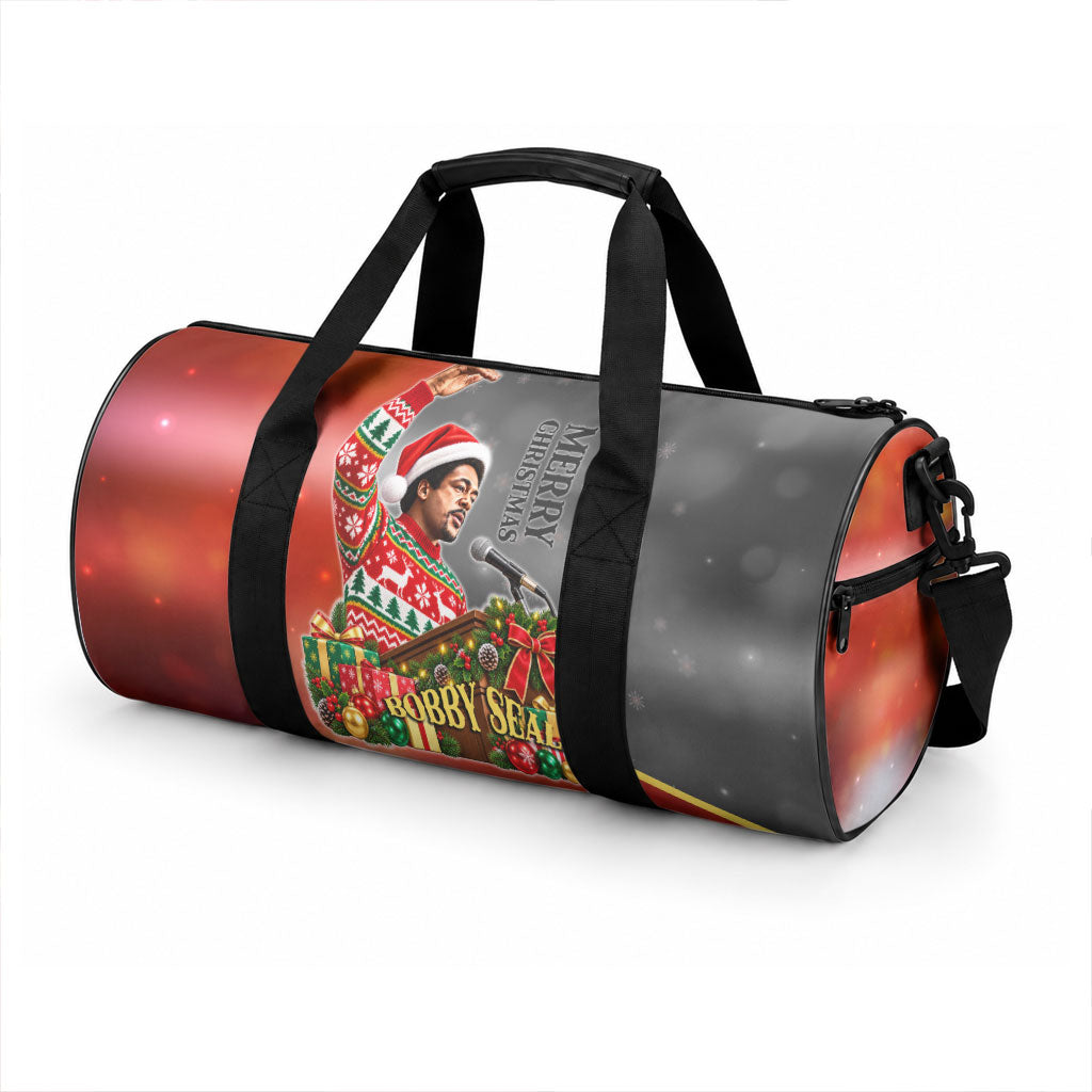 Bobby Seale Merry Christmas Duffle Bag Civil Rights Activist Festive Winter Holiday Art