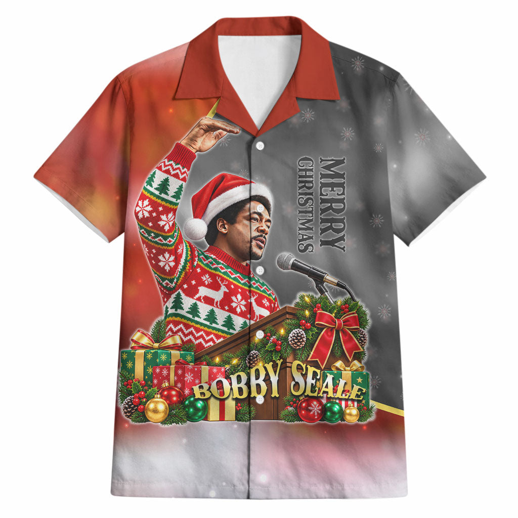 Bobby Seale Merry Christmas Hawaiian Shirt Civil Rights Activist Festive Winter Holiday Art