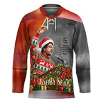 Bobby Seale Merry Christmas Hockey Jersey Civil Rights Activist Festive Winter Holiday Art