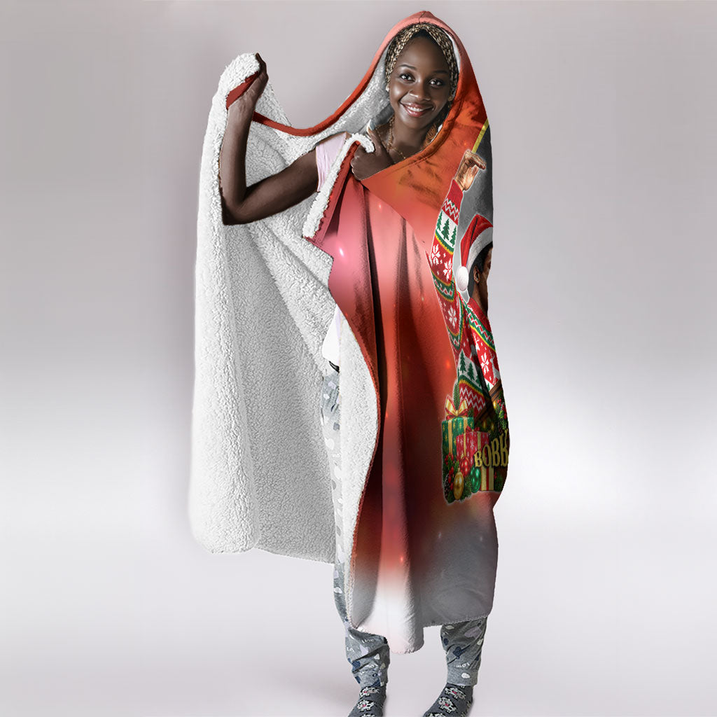 Bobby Seale Merry Christmas Hooded Blanket Civil Rights Activist Festive Winter Holiday Art