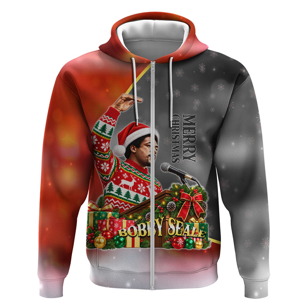 Bobby Seale Merry Christmas Hoodie Civil Rights Activist Festive Winter Holiday Art